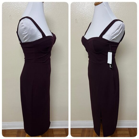 Trixxi Juniors' Womens Sweetheart-Neck Sleeveless Bodycon Dress Sz 1 in Red Wine - Picture 3 of 12